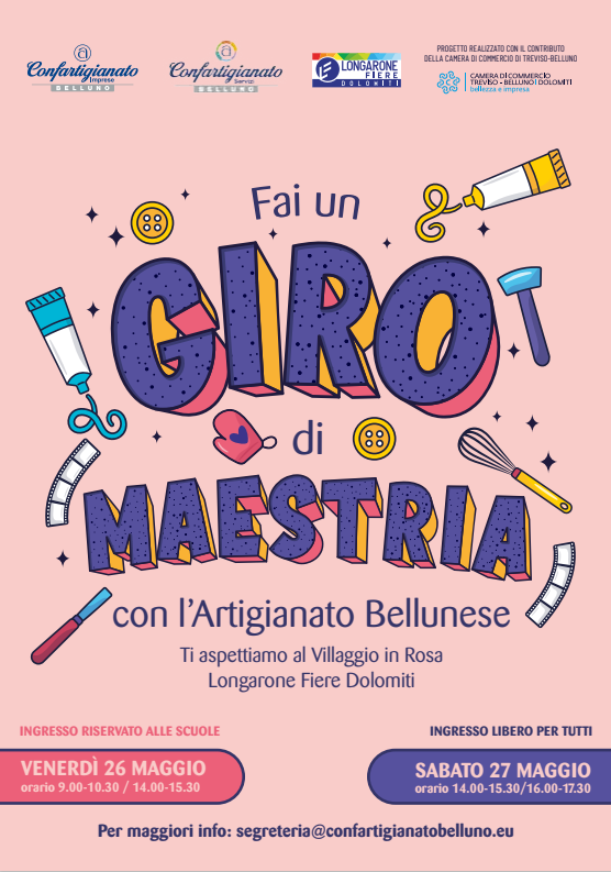 confartigianato, longarone, giro d'italia, laboratori bambini